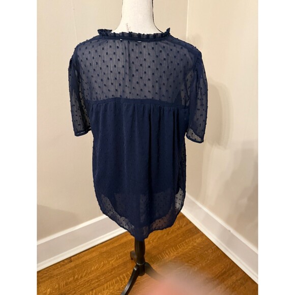 Entro Navy Short Sleeve shirt front tie size L - Picture 2 of 4